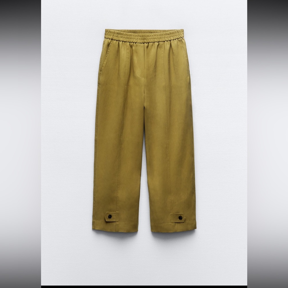 Zara Cuffed tapered pants with button straps